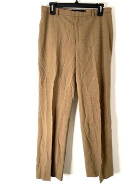 GAP Y2K Tan Wool Blend Trousers Classic Fit Tailored Pants Stretch Neutral